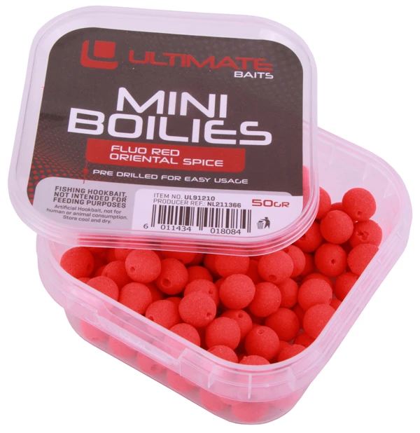 Ultimate Baits Pre-drilled Mini Boilies Mini Boilies Fluo Red - Oriental Spice 9mm 1 Ultimate Baits Pre-drilled Mini Boilies Mini Boilies Fluo Red - Oriental Spice 9mm