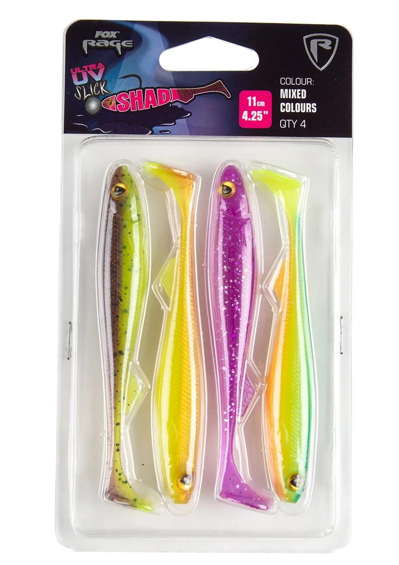 Fox Rage Slick Shad Mixed UV Colour Pack 14cm 1 Fox Rage Slick Shad Mixed UV Colour Pack 14cm