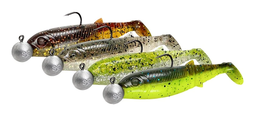 Savage Gear Cannibal Shad 8cm 5g + 7.5g #1/0 Clearwater Mix (4 Stuks) 2 Savage Gear Cannibal Shad 8cm 5g + 7.5g #1/0 Clearwater Mix (4 Stuks) - Afbeelding 2