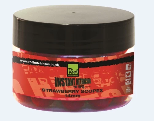 Rod Hutchinson Instant Attractor Pop Ups 14mm (60g) Strawberry Scopex 1 Rod Hutchinson Instant Attractor Pop Ups 14mm (60g) Strawberry Scopex