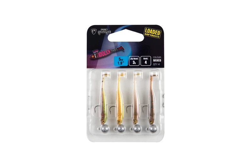 Fox Rage Micro Tiddler Fast Mixed UV Colour Pack Loaded 5cm (3g) (4 Stuks) 5 Fox Rage Micro Tiddler Fast Mixed UV Colour Pack Loaded 5cm (3g) (4 Stuks) - Afbeelding 5