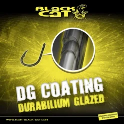 #1/0 Black Cat Cat Hooker DG DG Coating 5pcs