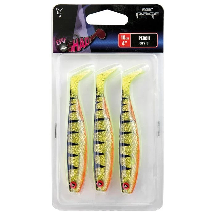 Fox Rage Pro Shad Pack 10cm/4" UV Bright Perch (3pcs) 1 Fox Rage Pro Shad Pack 10cm/4" UV Bright Perch (3pcs)