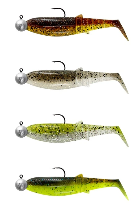 Savage Gear Cannibal Shad 6.8cm 3g + 5g #1/0 Clearwater Mix (4 Stuks) 2 Savage Gear Cannibal Shad 6.8cm 3g + 5g #1/0 Clearwater Mix (4 Stuks) - Afbeelding 2