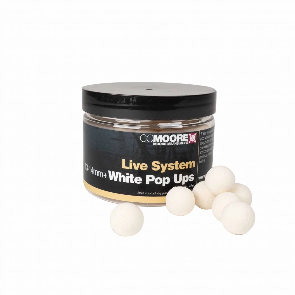 CC Moore Live System Pop Ups 13-14mm White (45 Stuks) 1 CC Moore Live System Pop Ups 13-14mm White (45 Stuks)