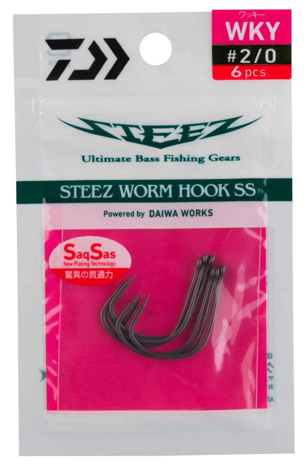 Daiwa Steez Worm Hook SS WKY Roofvis Haak #2/0 6 Stuks 1 Daiwa Steez Worm Hook SS WKY Roofvis Haak #2/0 6 Stuks