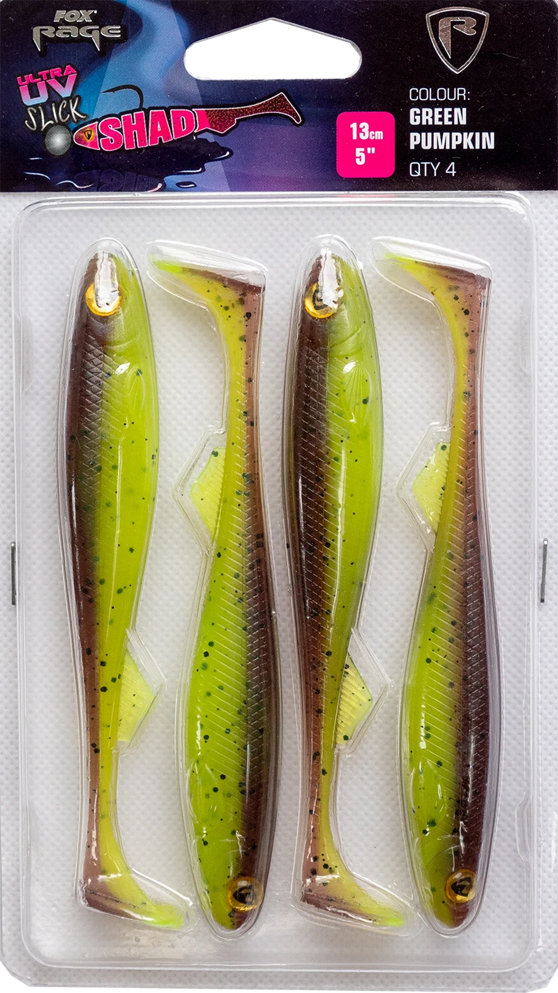 Fox Rage Slick Shad Ultra UV 11cm/4,25" UV Green Pumpkin (4pcs) 1 Fox Rage Slick Shad Ultra UV 11cm/4,25" UV Green Pumpkin (4pcs)