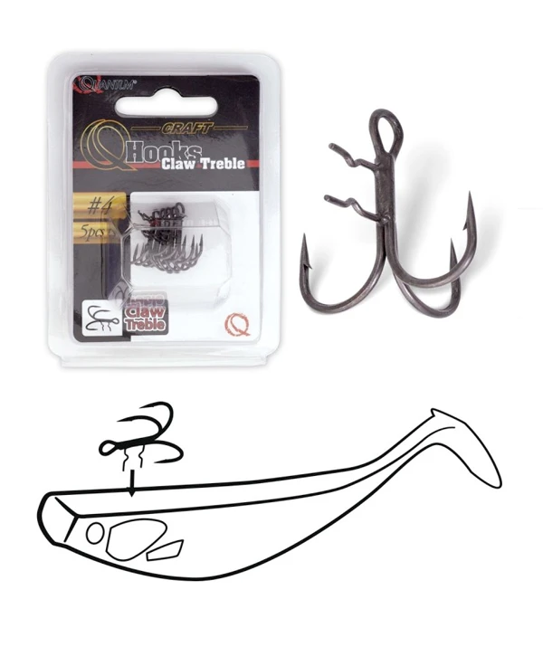 Quantum Claw Treble Hooks Mat Finish 4pcs Size 2 2 Quantum Claw Treble Hooks Mat Finish 4pcs Size 2 - Afbeelding 2