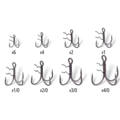 Quantum Claw Treble Hooks Mat Finish 4pcs Size 2